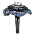 thumbnail image 4 of Luxe Jewelry Designs Women's Stainless Steel Flower Shaped Ring with Blue and Clear CZ - Size 5, 4 of 4