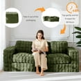 thumbnail image 5 of GOODONE 3 Seater Couch,Giant Bubbled Boneless Sofa Couch,Modern Comfy Floor Sofa with Armrests for Living Room and Apartments,No Assembly Required,Green, 5 of 7