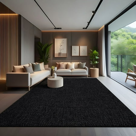 Condition photo showing Good Condition for CAMILSON Easy Jute Rug Indoor Outdoor Farmhouse Area Rugs Dark Gray 6x9