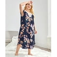 thumbnail image 3 of Loritta Plus Size Nightgowns for Women House Dress Short Sleeve Loungewear Floral Print V-Neck Moomoo Nightgowns Sleepwear XL-5XL, 3 of 6