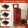 thumbnail image 6 of Patiojoy 9 Drawers Storage Box Chest Stand Amior Jewelry Cabinet Necklace Holder Brown, 6 of 9