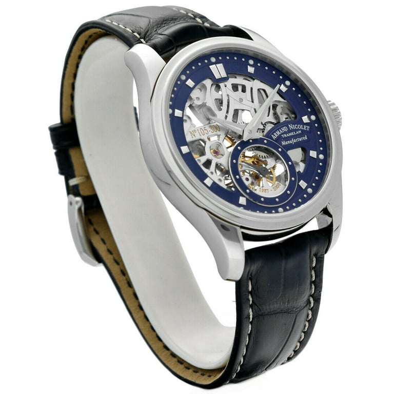 Armand Nicolet A622AAA-BU-P713BU2 Skeleton Blue Leather