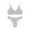 White, variant on WREESH Womens Two Piece Swimsuit High Cut Bikini Fashion Solid Bikini Push-Up Padded Swimsuit Set Beach Bathing Suit White
