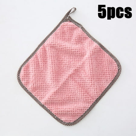 

5pcs thickened coral velvet absorbent rag Dishwashing Cloth Double sided