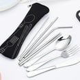thumbnail image 4 of Stainless Steel Tableware Kit Cutlery Set Portable Camping Office Travel Dinnerware Kitchen Knife Fork Spoon Chopsticks Dining Utensils, 4 of 9