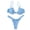 Blue, variant on DOPI Women Print Bandage Sexy Push Up Unpadded Swimsuit Swimwear Bikini Set
