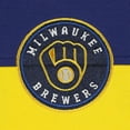 thumbnail image 5 of Women's The Wild Collective Navy/Gold Milwaukee Brewers Women's Colorblock 1/4 Zip Jacket, 5 of 5