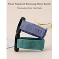 thumbnail image 3 of Wearlizer 2 Packs Floral Engraved Bands Compatible with Samsung Galaxy Watch 7/FE/6/5/4 40mm 44mm/Watch 6 Classic 43mm 47mm/Watch 5 Pro 45mm, 20mm Silicone Sunflower Sport Strap, 3 of 7