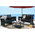 thumbnail image 2 of Baner Garden 4-Piece Outdoor Furniture Complete Set with Black Cushions, 2 of 10