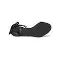 thumbnail image 5 of BLISSFUL STEP Women's Shoes Faux Suede Lace Up Open Toe Kitten Heel Cushioned Footbed Sandals  Black 6, 5 of 8