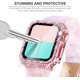 thumbnail image 5 of 2-Pack Bling Cases with Screen Protector Compatible for Apple Watch 44mm, Fully Paved Diamonds Protective Case for iWatch SE Series 6 5 4 3 2 1 (44mm, Pink+Clear), 5 of 5