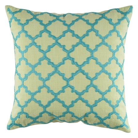 Rizzy home T04067 18" x 18" lime green cotton fabric decorative filled pillow