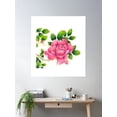 thumbnail image 2 of Big Pink Rose Poster Wall Art, Modern Wall Decor For Living Room Bedroom, 16x24 UNFRAMED, 2 of 3