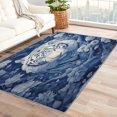 thumbnail image 1 of Tiger Flower Rugs 4x5, Animal Carpet for Bedroom Rug, Tiger Area Rug for Living Room, Super Soft Low Pile Machine Washable Non Slip Stain Resistant Rug, 1 of 7