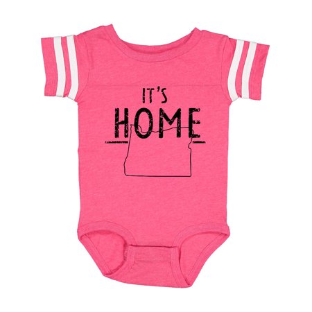 

Inktastic It s Home- State of Oregon outline Distressed Text Gift Baby Boy or Baby Girl Bodysuit
