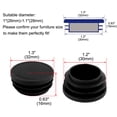 thumbnail image 2 of Unique Bargains 6 Pcs Antislip Plastic Round 32mm Dia Chair Foot Cover Table Furniture Leg Protector Balck, 2 of 7