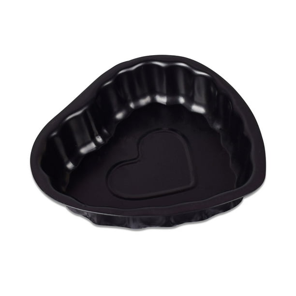 Molde para pasteles en forma de corazón, moldes para hacer postres, bandeja para hornear de acero al carbono, molde, herramientas de decoración de pan, aniversario, boda, negro Inevent HA009854-01