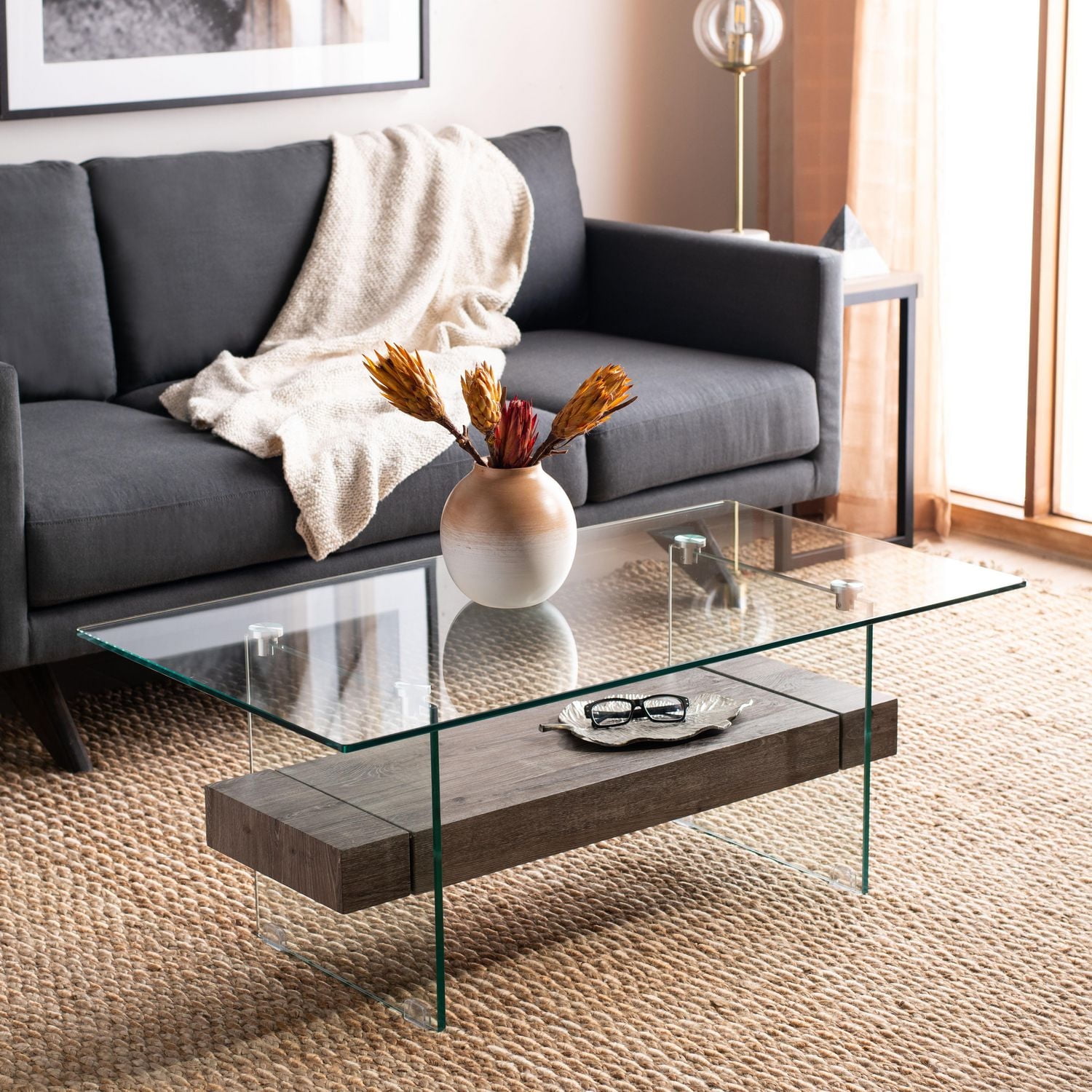 Safavieh Kayley Retro 2 Tier Glass Coffee Table