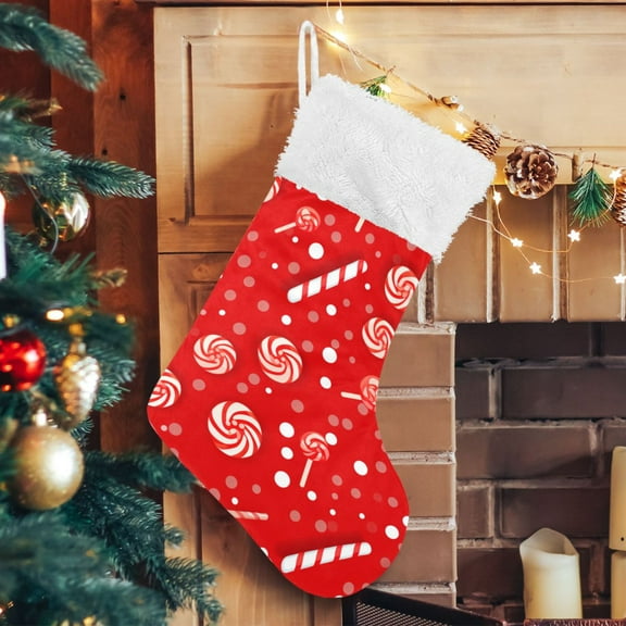 Ryvnso Christmas Stockings Christmas Candy 17.7" Large Stocking Decoration 1 Pack