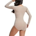 thumbnail image 4 of Viluyesy Womens Shapewear, Tummy Control Tight Fit Long Sleeve Scoop Neck Bodysuit Beige L, 4 of 9