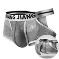 thumbnail image 2 of Sexy Men Mesh Hole Underwear Man Boxers Short Underpants Plus Size Transparent Panties Blue XXL, 2 of 6