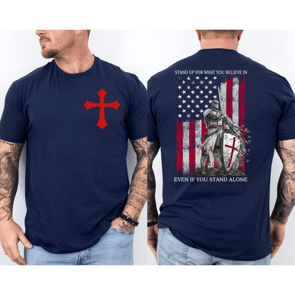 Knight Templar Christian Warrior Standing for Faith T-Shirt