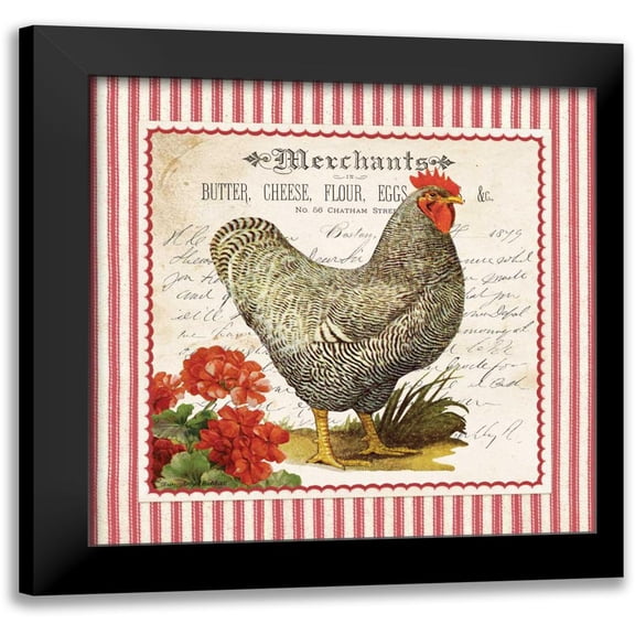 Babbitt, Gwendolyn 12x12 Black Modern Framed Museum Art Print Titled - French Rooster