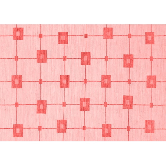 Ahgly Company Machine Washable Indoor Rectangle Solid Red Modern Area Rugs, 2' x 5'