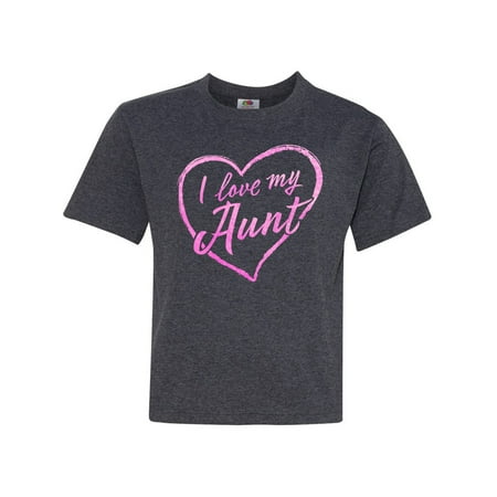 

Inktastic I Love My Aunt in Pink Chalk Heart Youth T-Shirt