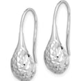 thumbnail image 2 of Sterling Silver Rhodium-Plated Diamond-Cut Teardrop Dangle Earrings (24.73 X 8.1) Made In Thailand qe15284, 2 of 4