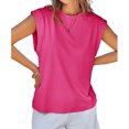 thumbnail image 3 of Summer Solid Color Women Cap Sleeve Casual Tank Tops Shirt, 3 of 6