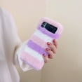 thumbnail image 2 of Fuzzy Fluffy Cases Compatible with Samsung Galaxy Z Flip 4 - Cute Furry Plush Fur Phone Cases for Girls Women Winter Warm Soft Back Shockproof Protective Cover for Z Flip 4 5G,Pink, 2 of 7