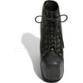 thumbnail image 5 of Jeffrey Campbell Lita Black Distressed Leather Wood Heel Platform Lace Up Boot (9.5), 5 of 6