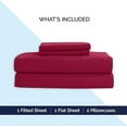 thumbnail image 4 of Mocassi Soft Soft 4-Piece Sheet Set - Deep Pocket Fitted Sheet, Soft, Cozy, Warm and Anti-Pill Flannel Sheets - Cali King, Burgundy, 4 of 4