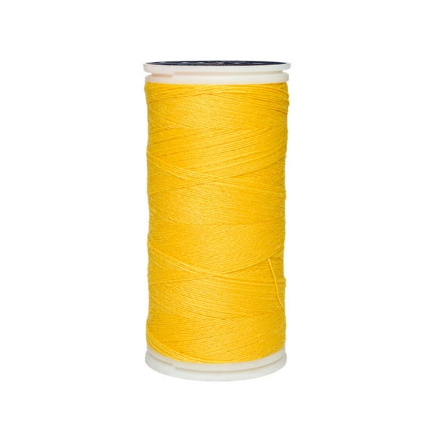Caja 12 Pzas Hilo Amarillo Medio Coats Poliéster Liso 3 Cabos Fibra Corta Coats T6980-0118