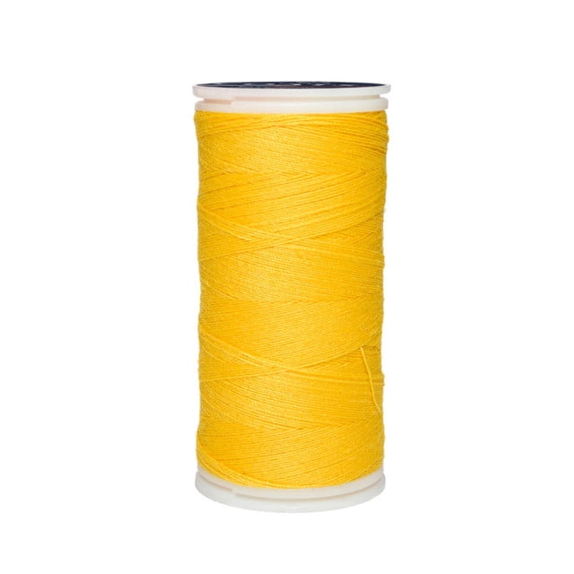 Caja 12 Pzas Hilo Amarillo Medio Coats Poliéster Liso 3 Cabos Fibra Corta Coats T6980-0118