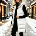 thumbnail image 4 of Edvintorg Womens Long Puffer Vest Hooded Sleeveless Waistcoat Winter Quilted Coats Warm Zip up Padded Outerwear Plus Size Womens Clothing, 4 of 6