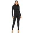 thumbnail image 6 of renvena Women's High Neck One Piece Unitard Bodysuit Long Sleeves Turtleneck Full Jumpsuit Leotard Black S, 6 of 7