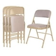 thumbnail image 2 of Hampden Furnishings Bernadine Collection Fabric Padded Folding Chair, Beige, Pack of 4, 2 of 7