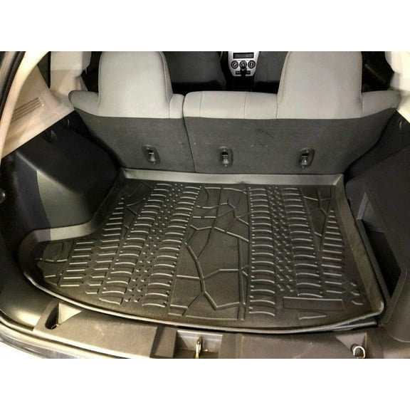 EACCESSORIES EA Cargo Liner – Trunk Mat for Jeep Compass 2007-2017 – Weather-Resistant Trunk Mats for Cars with Raised Lip – Non-Slip Car Trunk Mat Rubber – Easy to Install – Laser Pre-Cut Design