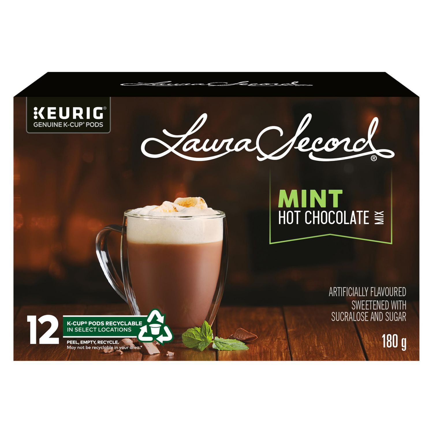 Keurig Laura Secord Mint Hot Chocolate Mix K Cup PODS 12 K Cup Pods Walmart
