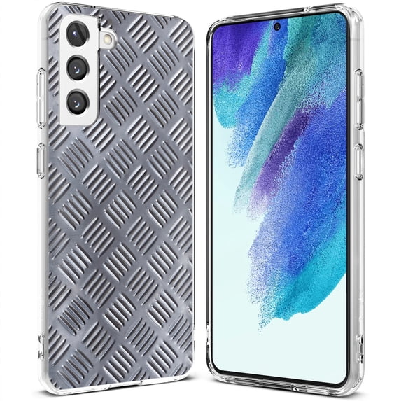 TalkingCase Slim Case Compatible for Samsung Galaxy S21 FE 5G (Fan Edition), Steel Grate 7 Print, Lightweight, Flexible, Soft, USA