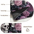 thumbnail image 6 of 3'x5' Area Rugs, Halloween Skull Indoor Outdoor Area Rug for Living Room Bedroom, Vintage Pink Rose Purple Flower Washable Bathroom Rugs Kitchen Floor Carpet Mats Home Decor Aesthetic, 6 of 8