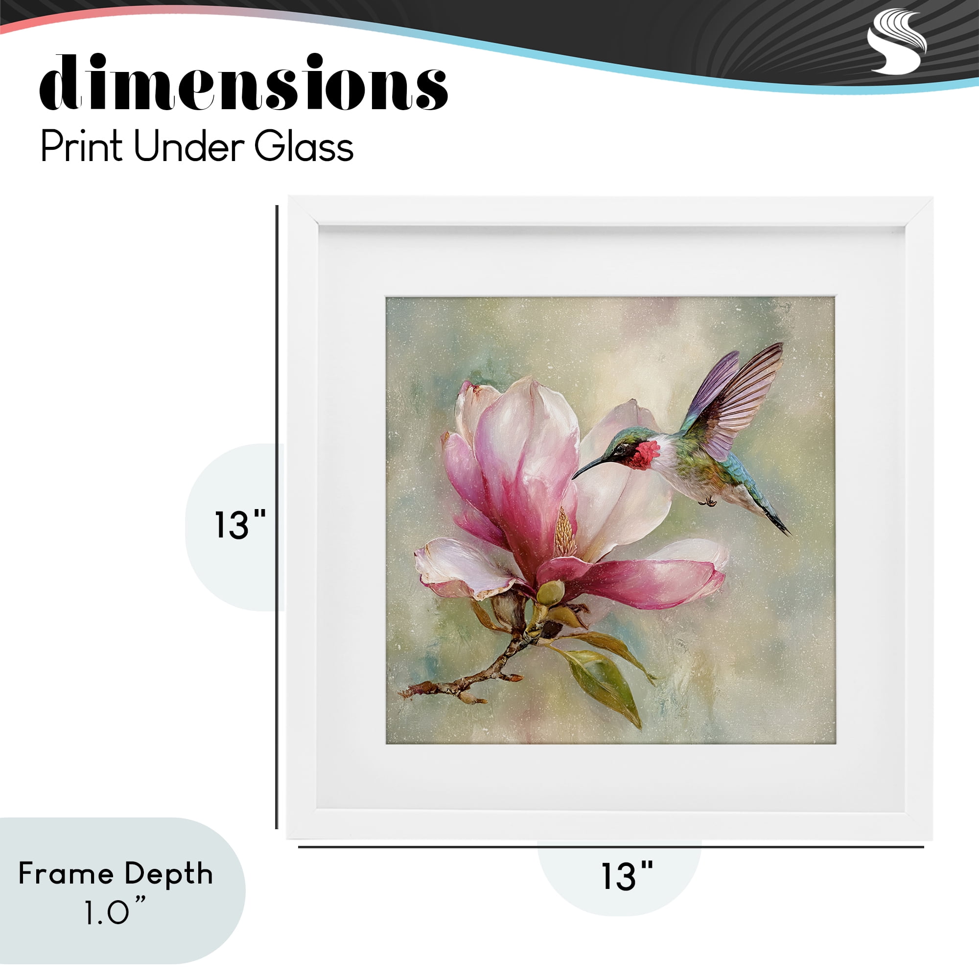 Stupell Industries Magnolia Ruby Hummingbird White Framed Print Under Glass, design by Tina LeCour