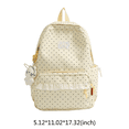 thumbnail image 2 of Polka Dot Backpack with Cute Lace Trim, Large Capacity Multi-Pockets Backpack with Pendant for Shopping Outdoor (Yellow), 2 of 10