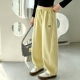 thumbnail image 2 of SJLDQY Girl's Wide Leg Pants Straight Leg Baggy Pants for Girls Casual Elastic Drawstring Waist Pants with Pockets, 2 of 8