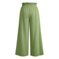 thumbnail image 5 of ibiyuan Women Textured Pleated Wide Leg Trousers, Elastic High Waist Flowy Loose Fit Pants Lightweight Casual Bottoms Resort Street Daily Outfit, 5 of 6