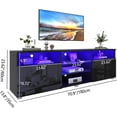thumbnail image 2 of ChVans LED TV Stand for 70/75/80 inch, High Glass Modern Entertainment Center with LED Lights and Glossy Cabinets, 2 of 6