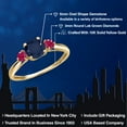 thumbnail image 2 of Gem Stone King 10K Yellow Gold Blue Sapphire and Red Ruby 3-Stone Ring for Women | 1.41 Cttw | Round 6MM | Gemstone September Birthstone | Size 5, 2 of 6