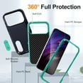 thumbnail image 3 of Allytechgroup Case Compatible with iPhone 17 Pro Max with Hidden Kickstand, [Military Grade Drop Protection] Soft TPU Hard PC Bumper Non-Slip Shockproof Full Protective Case, Blue+Mint, 3 of 8